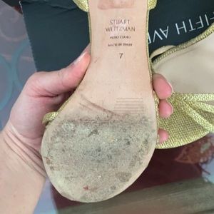 Stuart Weizmann shimmery gold heels